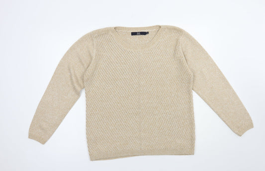 Womens UK Size 14 Isle Beige Pullover Jumper