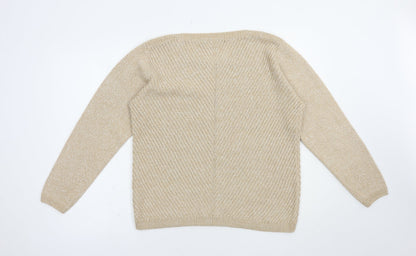 Womens UK Size 14 Isle Beige Pullover Jumper