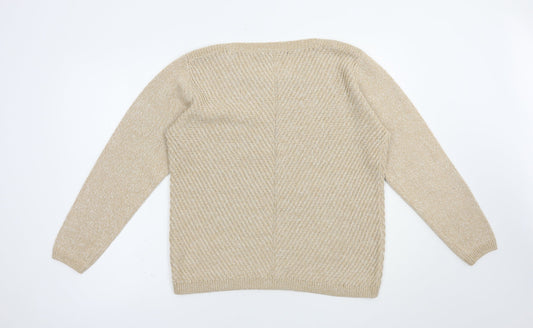 Womens UK Size 14 Isle Beige Pullover Jumper