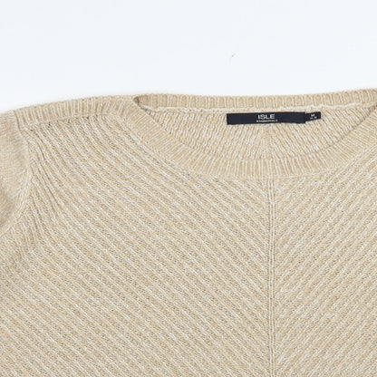 Womens UK Size 14 Isle Beige Pullover Jumper