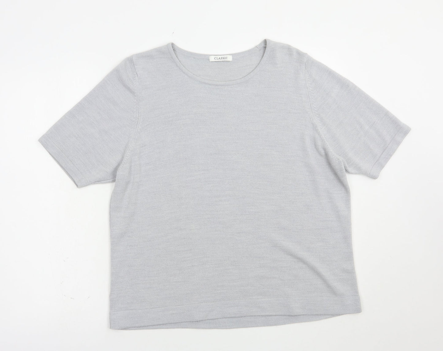 Marks and Spencer Womens Grey Boat Neck  Acrylic Pullover Jumper Size 20