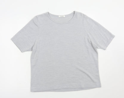 Marks and Spencer Womens Grey Boat Neck  Acrylic Pullover Jumper Size 20