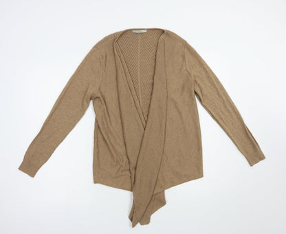 George Womens Beige V-Neck  Acrylic Cardigan Jumper Size 14