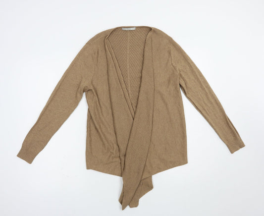 George Womens Beige V-Neck  Acrylic Cardigan Jumper Size 14