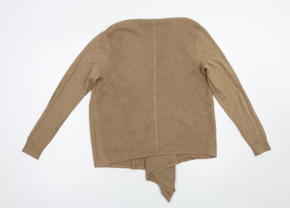 George Womens Beige V-Neck  Acrylic Cardigan Jumper Size 14