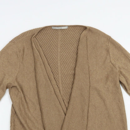 George Womens Beige V-Neck  Acrylic Cardigan Jumper Size 14