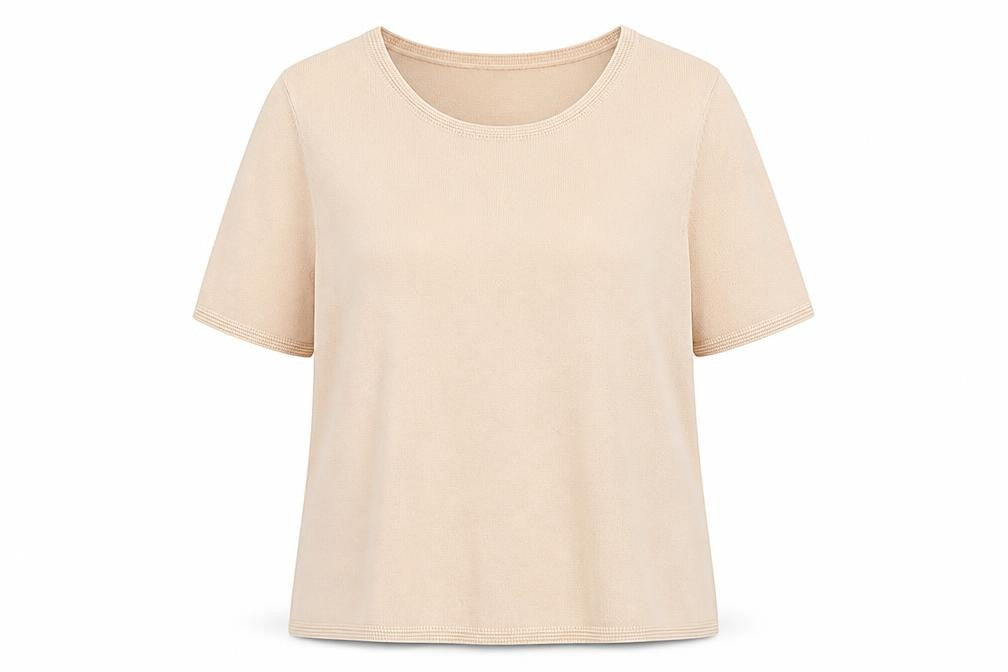 Front view of Marks & Spencer women’s pink boat neck acrylic jumper, size UK 18