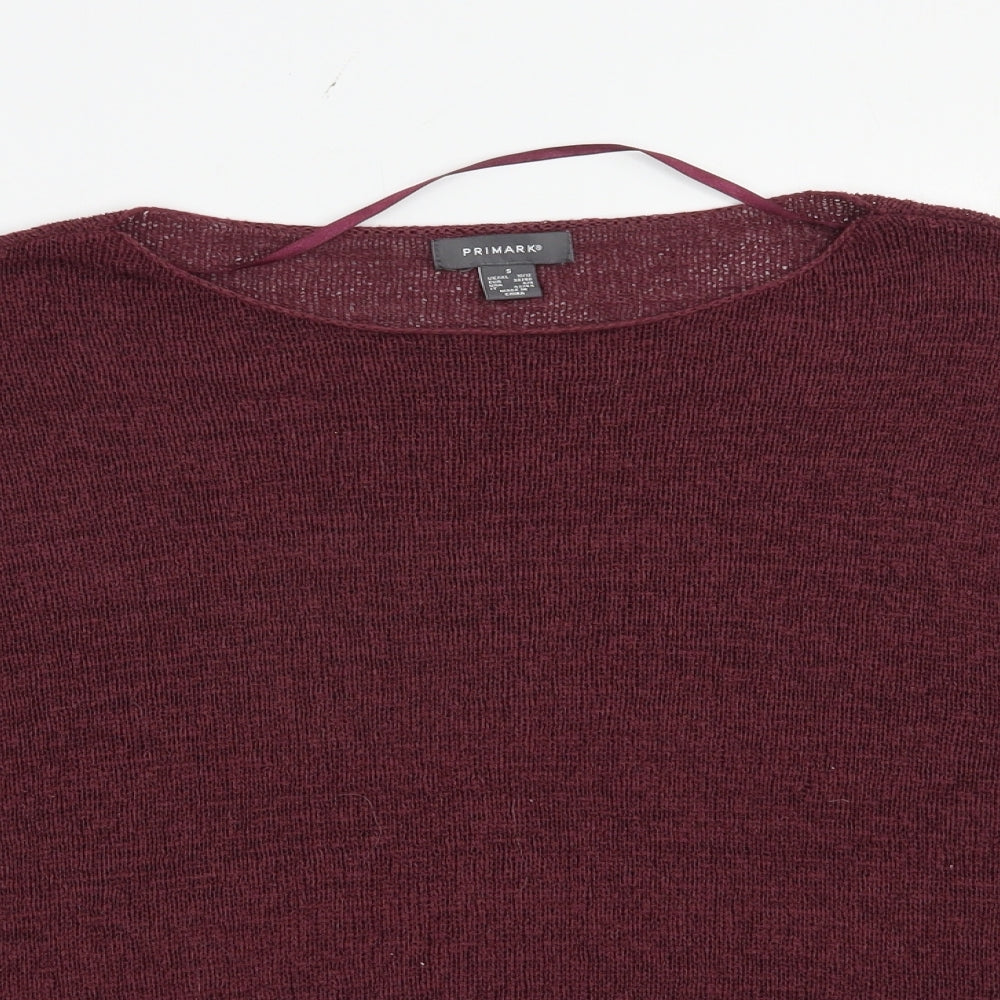Primark Womens Purple Boat Neck  Nylon Pullover Jumper Size 10