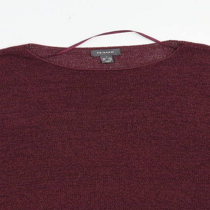 Primark Womens Purple Boat Neck  Nylon Pullover Jumper Size 10