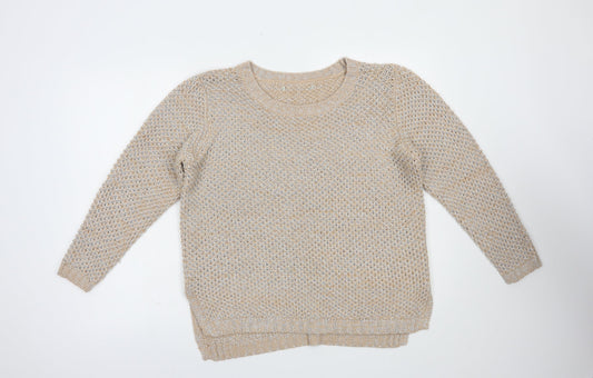 George Womens Pink Boat Neck  Acrylic Pullover Jumper Size 14