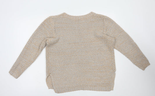 George Womens Pink Boat Neck  Acrylic Pullover Jumper Size 14