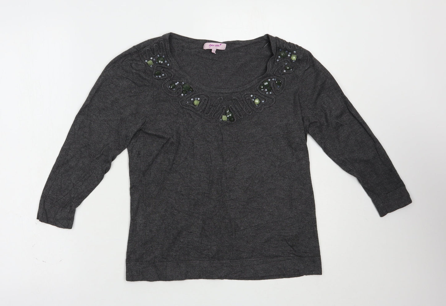 Womens UK Size 12 Per Una Grey Pullover Jumper