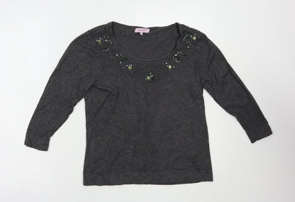 Womens UK Size 12 Per Una Grey Pullover Jumper