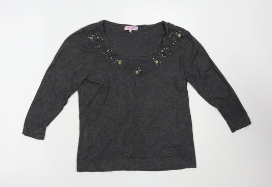 Womens UK Size 12 Per Una Grey Pullover Jumper