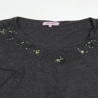 Womens UK Size 12 Per Una Grey Pullover Jumper