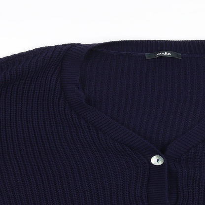 Womens UK Size 12 Studio Blue Cardigan Jumper