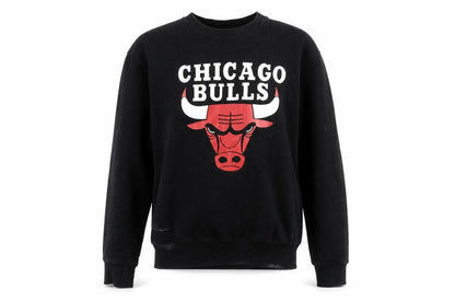 Front view of Fanoma women’s black polyester pullover sweatshirt, size S, pullover - chicago bulls