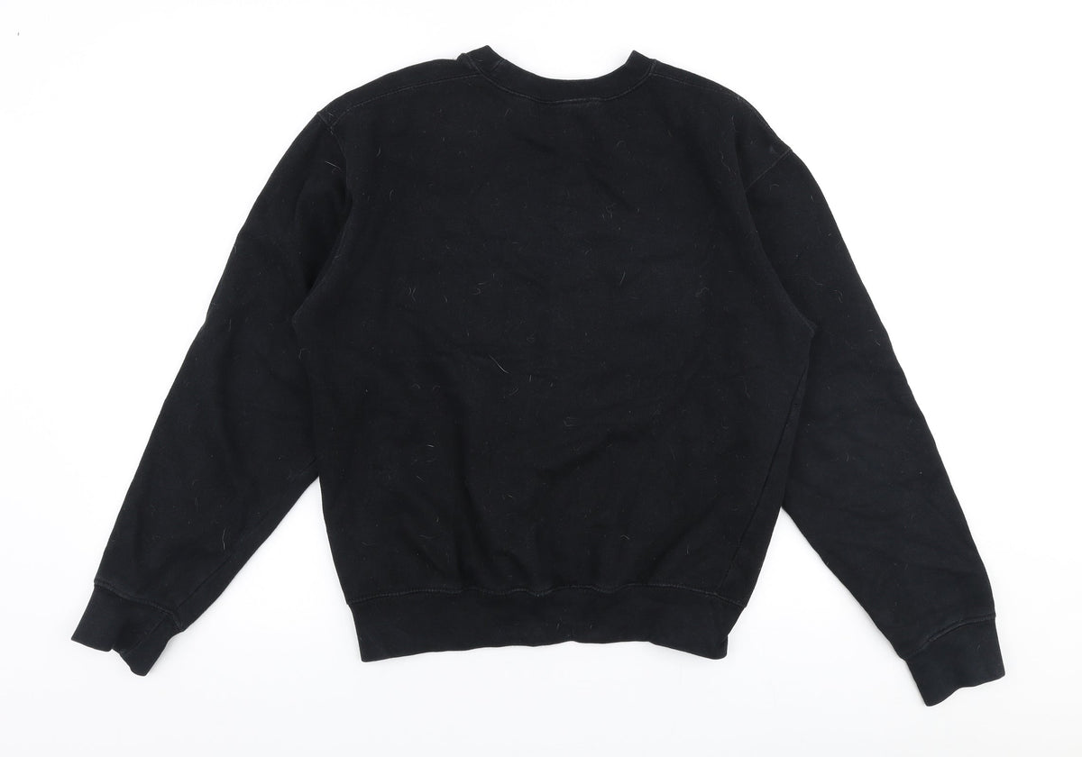 Back view of Fanoma women’s black polyester pullover sweatshirt, size S, pullover - chicago bulls