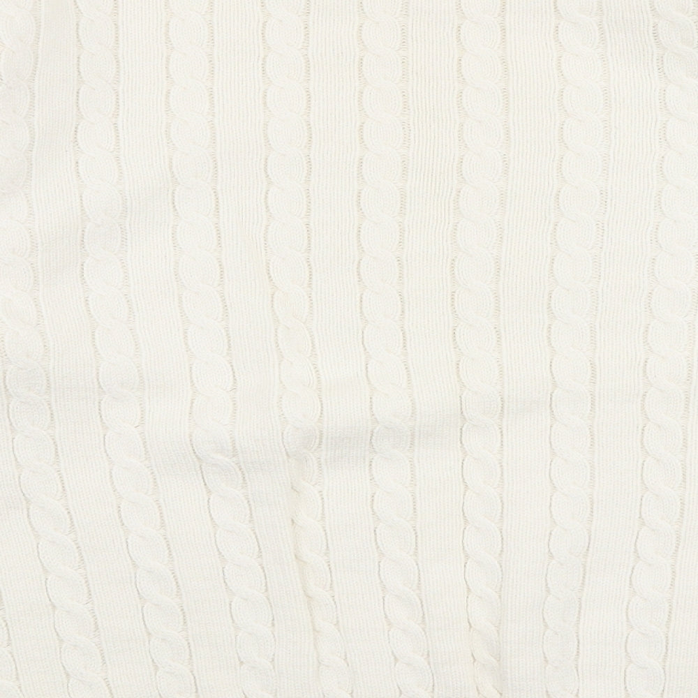 Limited Edition Knitwear Womens White Round Neck  Polyester Pullover Jumper Size M