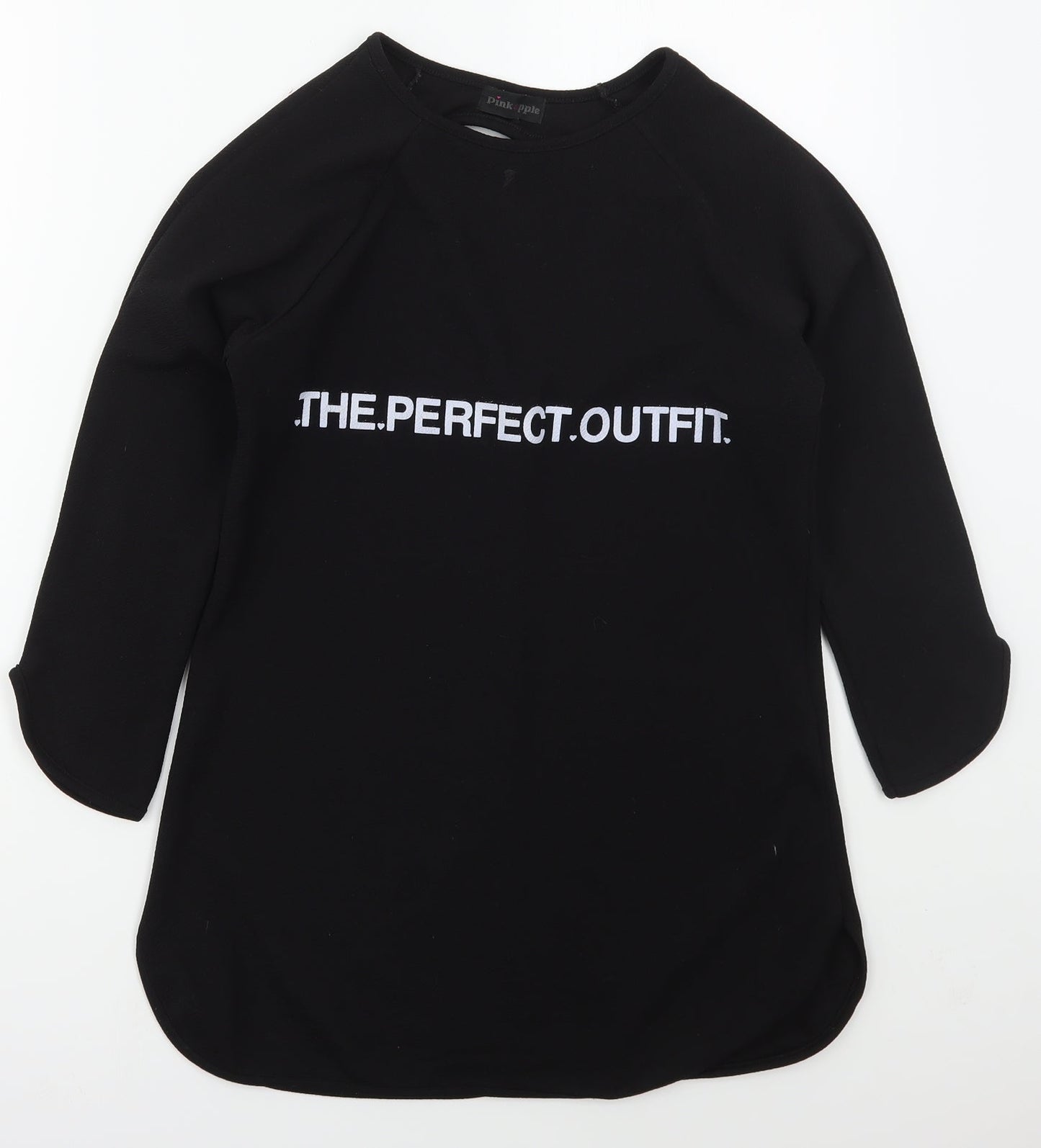 Pink Apple Girls Black  Polyester Pullover Sweatshirt Size 11-12 Years  Pullover - The Perfect Outfit