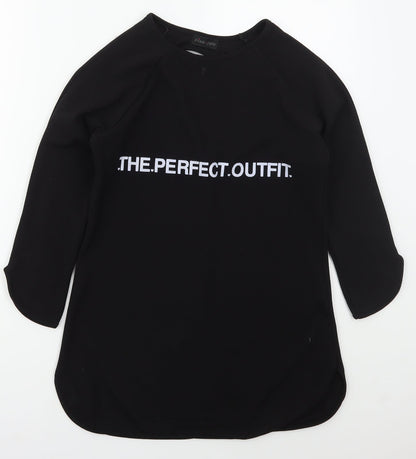 Pink Apple Girls Black  Polyester Pullover Sweatshirt Size 11-12 Years  Pullover - The Perfect Outfit