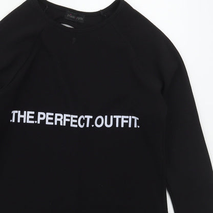 Pink Apple Girls Black  Polyester Pullover Sweatshirt Size 11-12 Years  Pullover - The Perfect Outfit