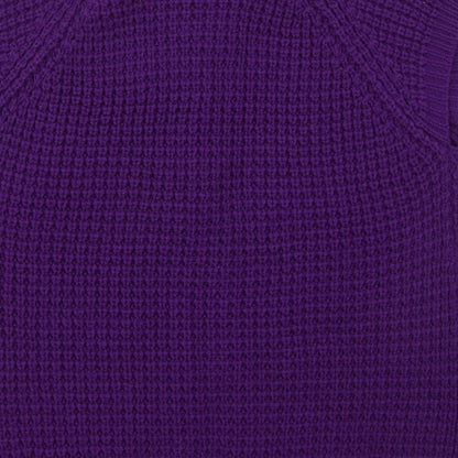 Text Womens Purple Mock Neck  Acrylic Cardigan Jumper Size XL