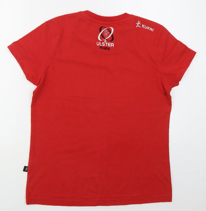Kukri Womens Red  Cotton Basic T-Shirt Size 14 Crew Neck - Heart