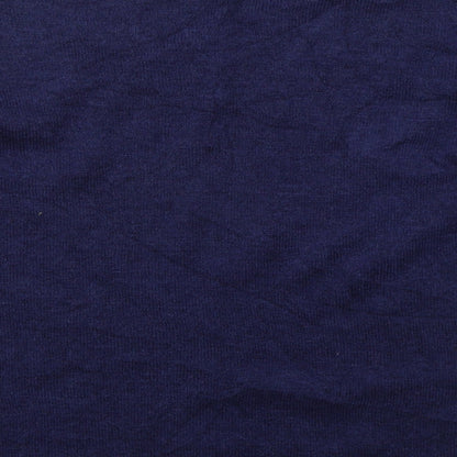 Nutmeg Womens Blue V-Neck Floral Acrylic Pullover Jumper Size 12