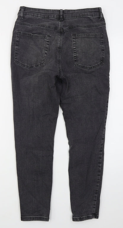 Denim Co Womens Grey  Cotton Skinny Jeans Size 14 L26 in Regular Button