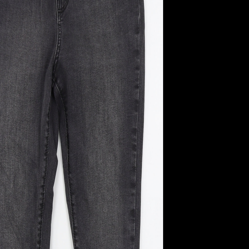 Denim Co Womens Grey  Cotton Skinny Jeans Size 14 L26 in Regular Button