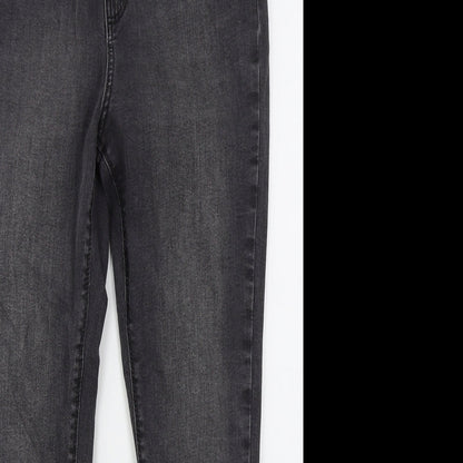 Denim Co Womens Grey  Cotton Skinny Jeans Size 14 L26 in Regular Button