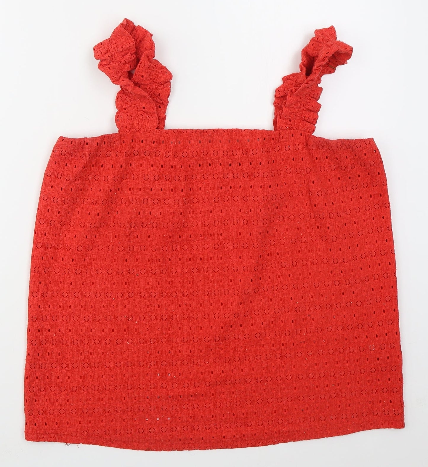 Dunnes Womens Red  Polyester Basic Tank Size M Square Neck