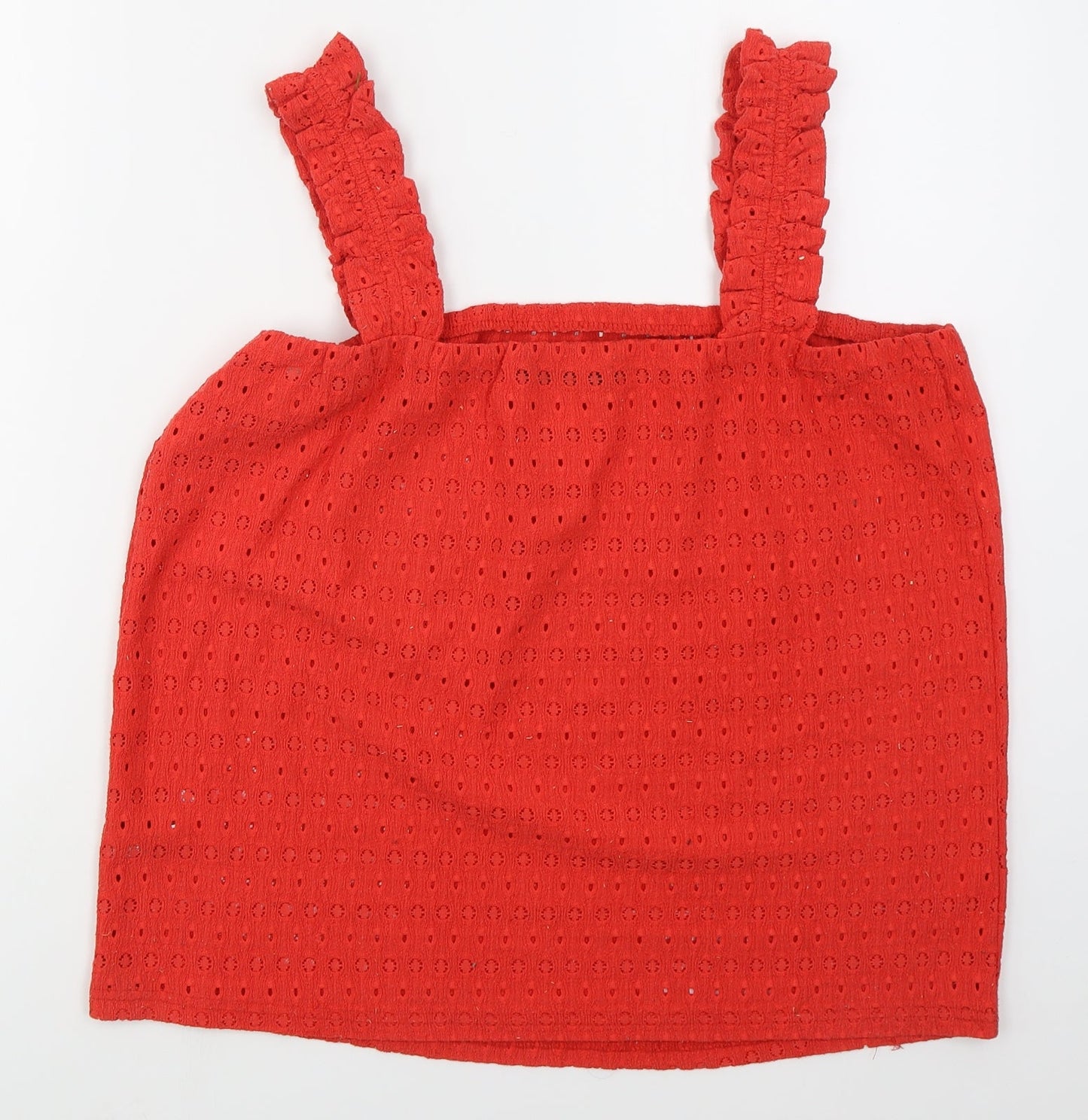 Dunnes Womens Red  Polyester Basic Tank Size M Square Neck