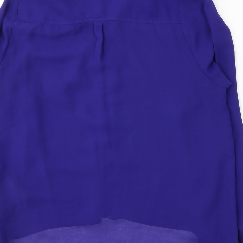 Womens UK Size 8 H&M Blue Basic Button-Up
