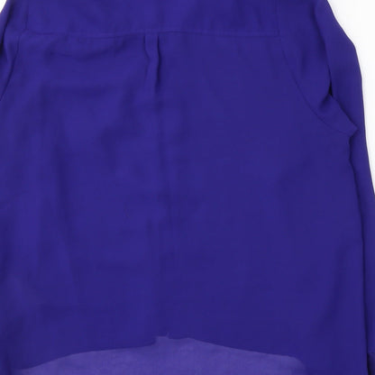 Womens UK Size 8 H&M Blue Basic Button-Up