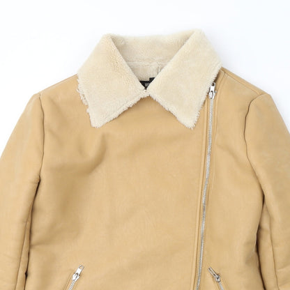 Missguided Womens Beige   Jacket Coat Size 4  Zip