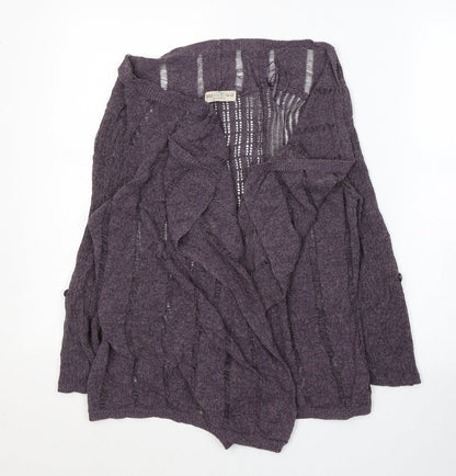Indigo Womens Purple V-Neck  Viscose Cardigan Jumper Size 8