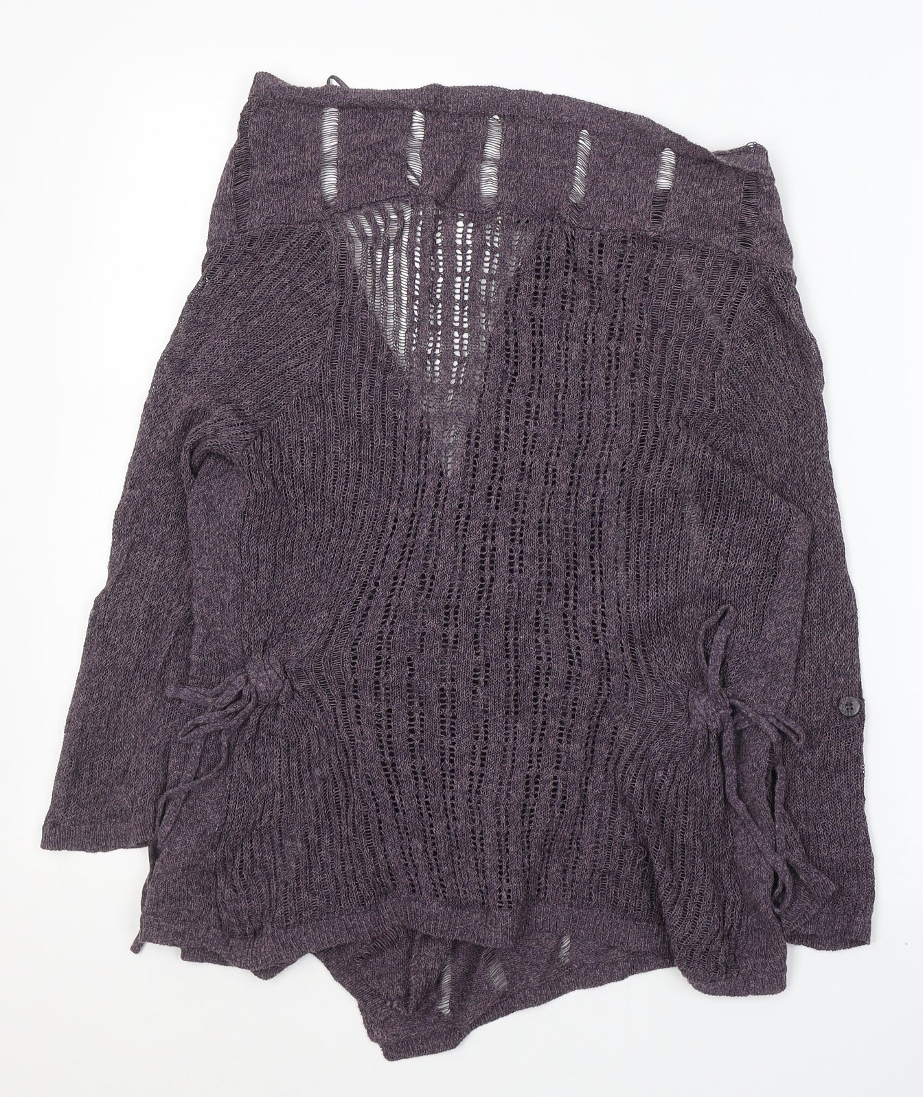 Indigo Womens Purple V-Neck  Viscose Cardigan Jumper Size 8