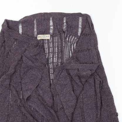 Indigo Womens Purple V-Neck  Viscose Cardigan Jumper Size 8