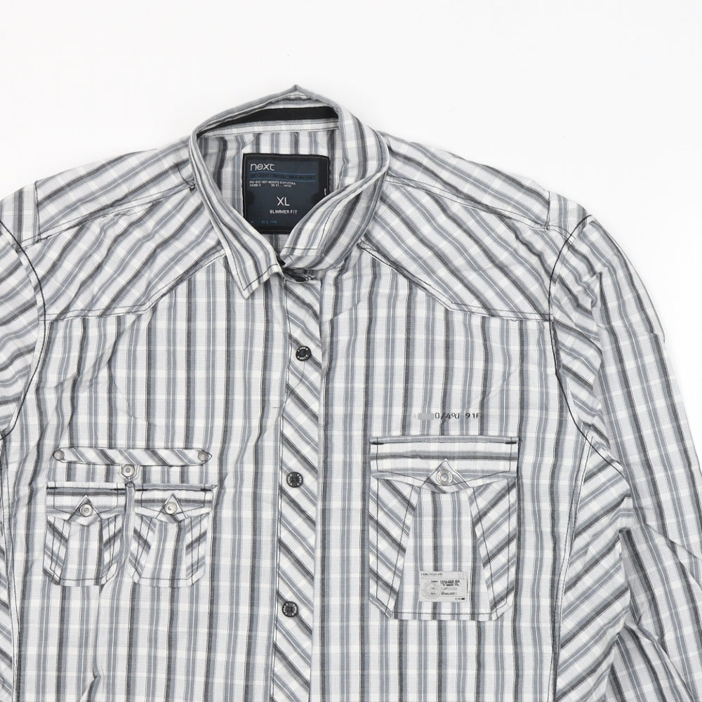 Mens UK Size XL NEXT White  Button-Up Long Sleeve Casual Shirt