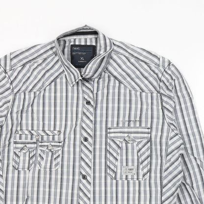 Mens UK Size XL NEXT White  Button-Up Long Sleeve Casual Shirt