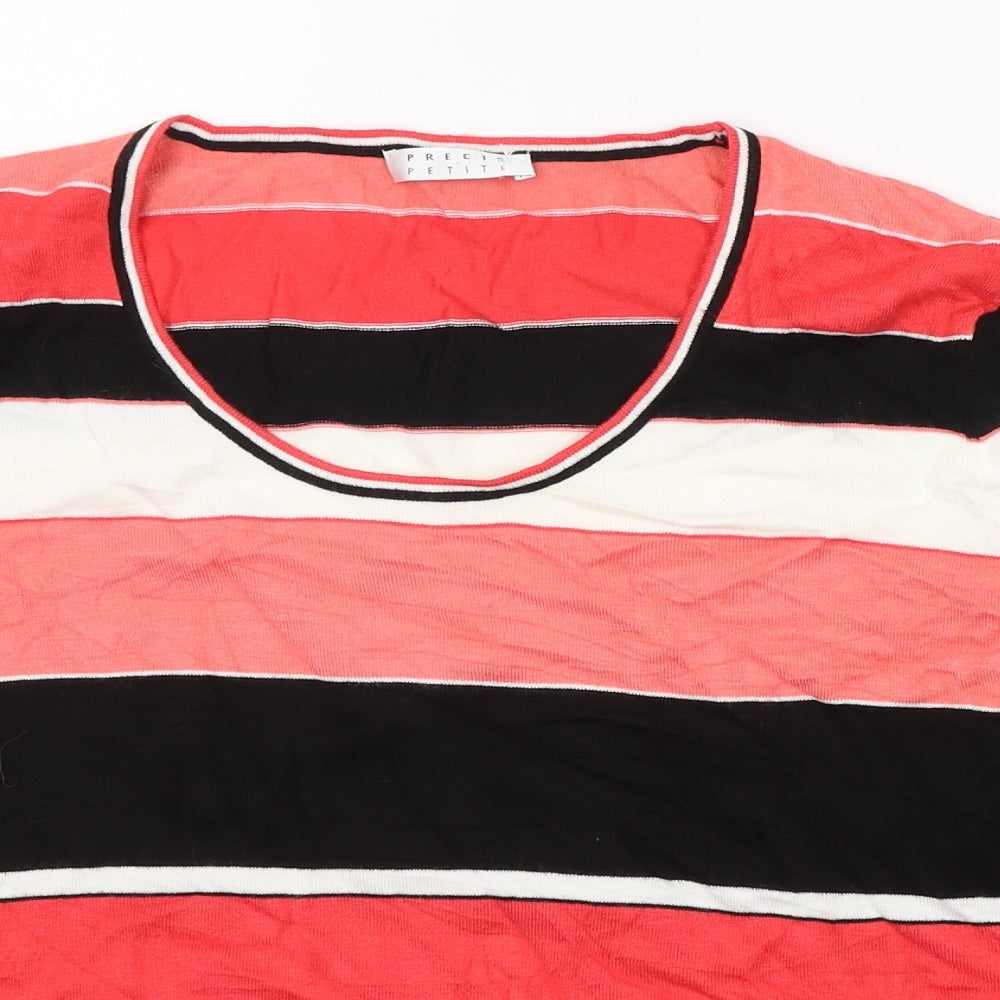 Precis Womens Multicoloured Striped Viscose Jersey Blouse Size L Round Neck
