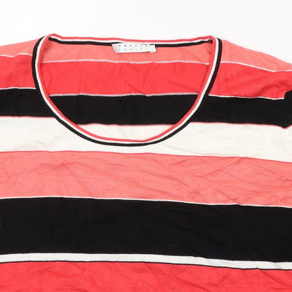Precis Womens Multicoloured Striped Viscose Jersey Blouse Size L Round Neck