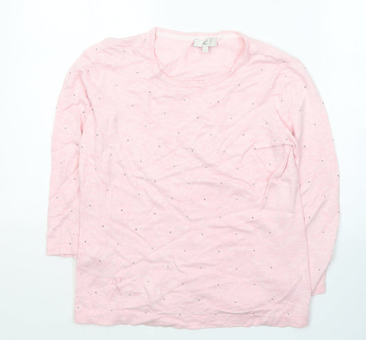 Womens UK Size S CC Pink Pullover Jumper