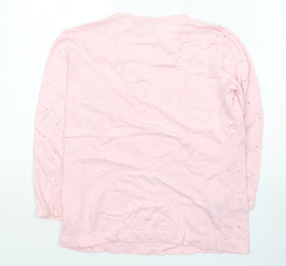 Womens UK Size S CC Pink Pullover Jumper