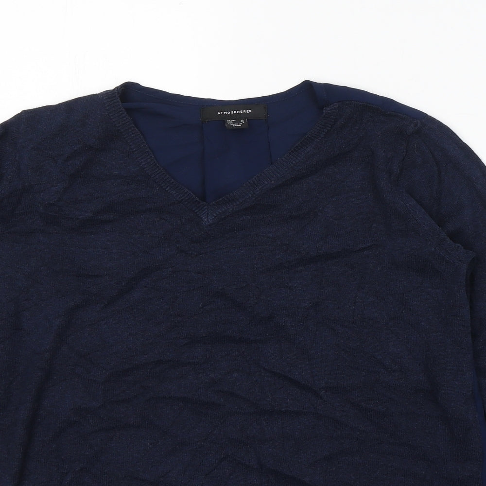 Womens UK Size 10 Atmosphere Blue Basic Blouse