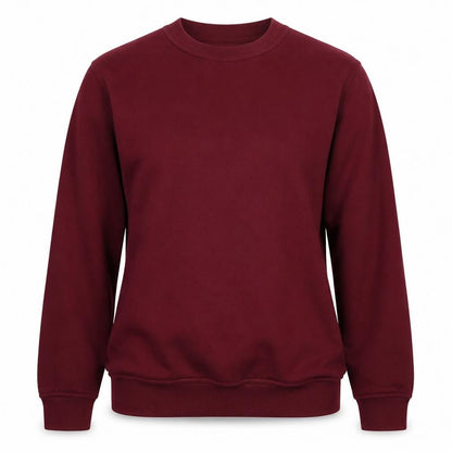 Front view of PRETTYLITTLETHING women’s red polyester pullover sweatshirt, size S, pullover