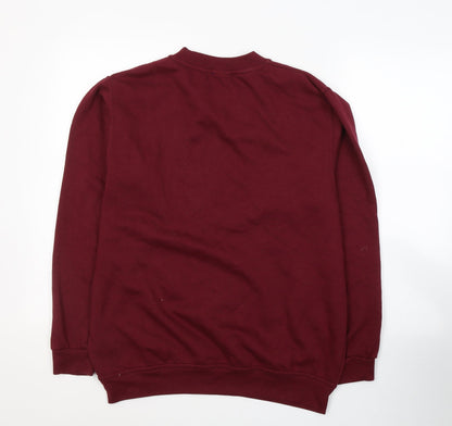 Back view of PRETTYLITTLETHING women’s red polyester pullover sweatshirt, size S, pullover