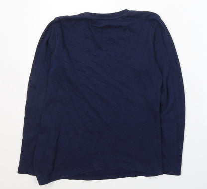 George Boys Blue  Cotton Basic Casual Size 13-14 Years Round Neck Pullover - Christmas jumper